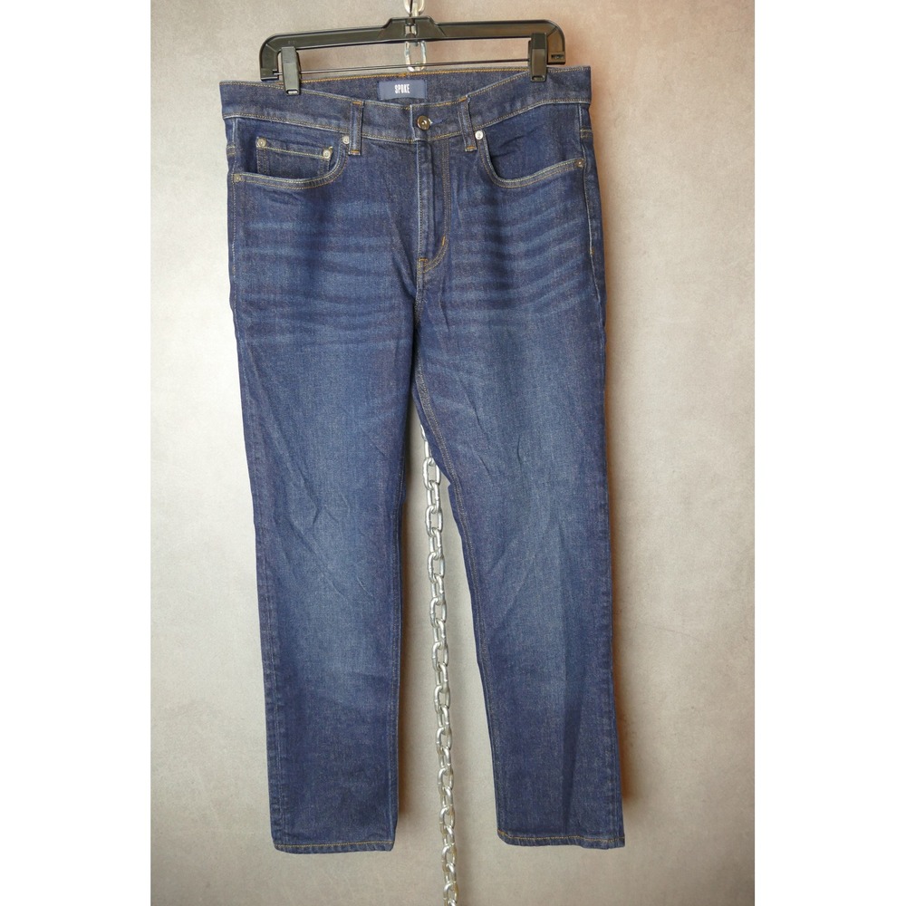 SPOKE Mens Dark Wash Straight Leg 12 oz Denim‎ Build A Jeans Size 32x32